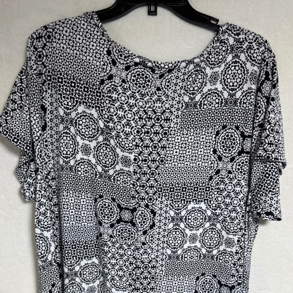 Mercer & Madison Women's  3X Dress Black White Shift Dress Tunic Top - Geometric - Picture 9 of 9